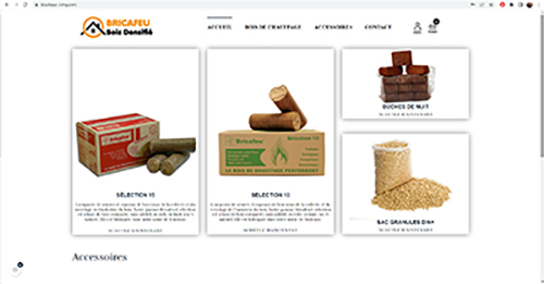 visuel de la boutique en ligne de Cimaj commande de bois de chauffage dont bricafeu